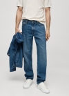 Mango Jeans straight fit lavado medio - Azul oscuro