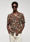 Mango Camisa regular fit estampado hawaiano - Granate
