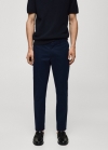 Mango Pantalón chino slim fit sarga - Azul marino