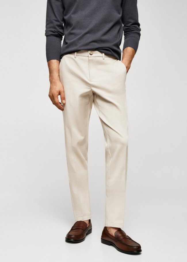 Mango Pantalón chino slim fit - Gris claro/pastel