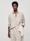 Mango Camisa classic fit 100% lino - Arena