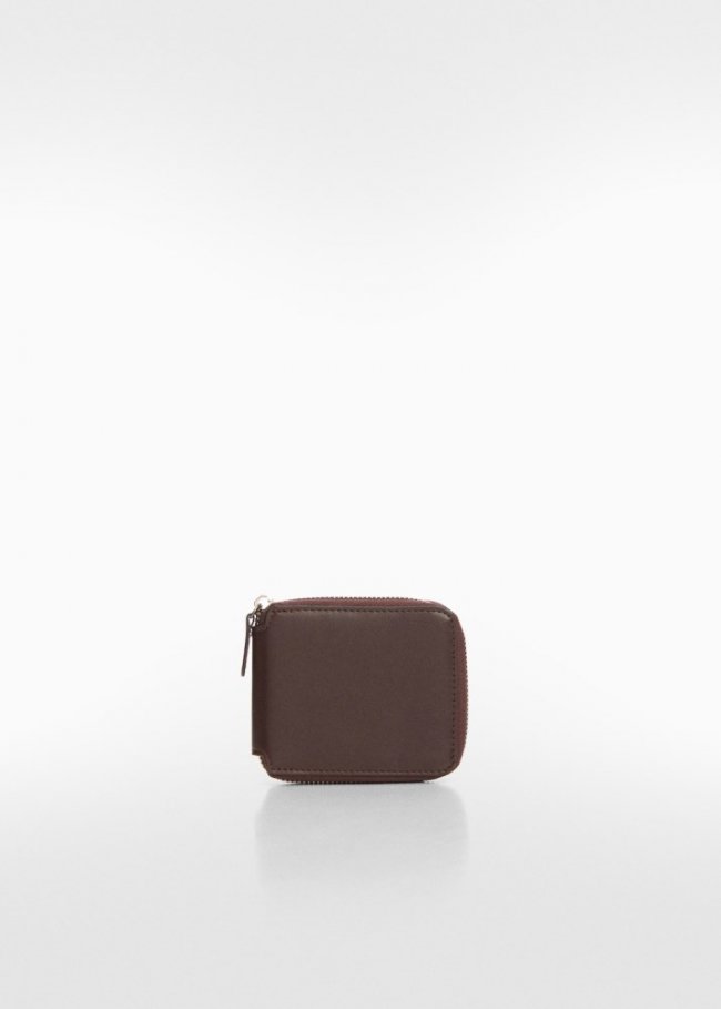 Mango Billetero tarjetero anti contacless - Chocolate