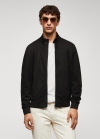 Mango Cazadora bomber efecto ante - Negro