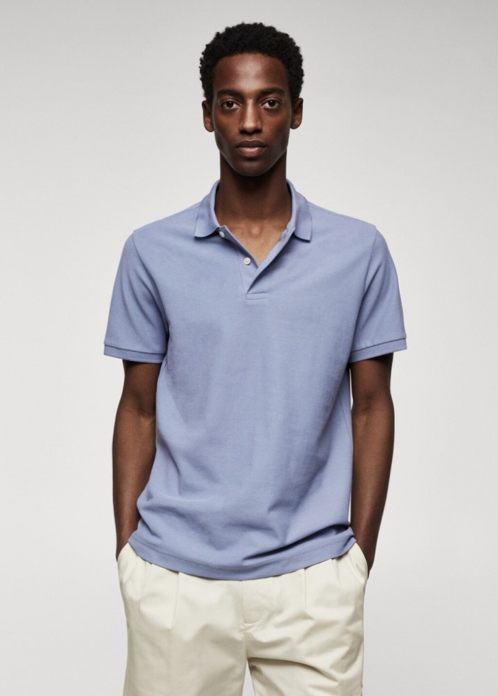 Mango Polo algodón piqué - Lavanda