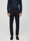 Mango Pantalón chino slim fit sarga - Azul marino oscuro