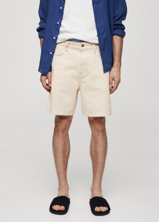 Mango Bermudas denim regular fit - Crudo