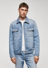 Mango Sobrecamisa vaquera bolsillos - Azul claro