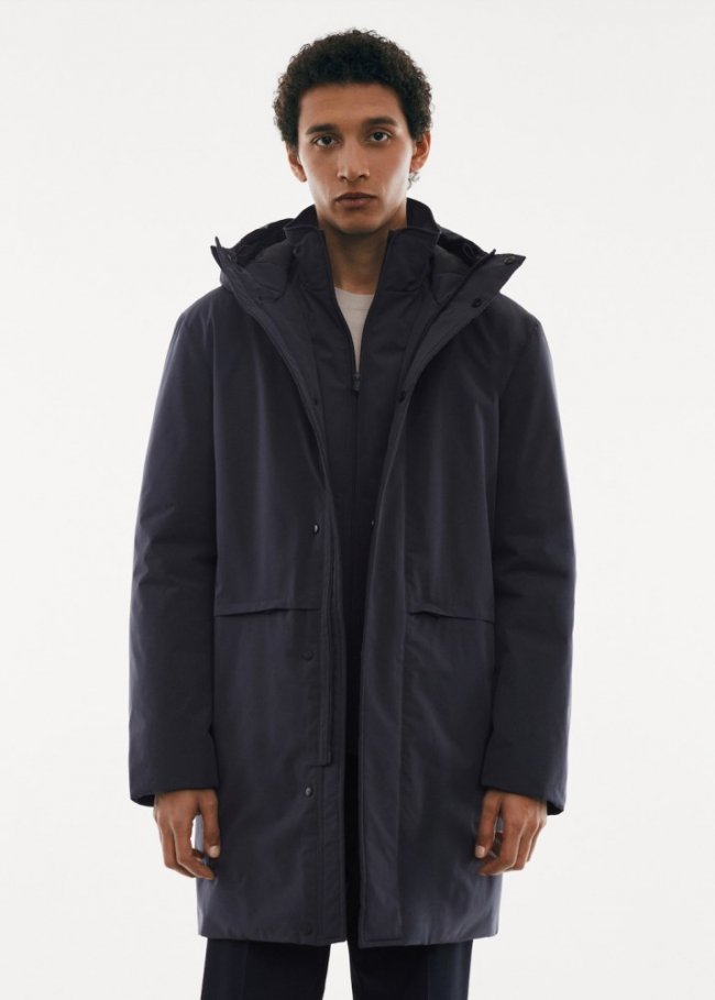 Mango Parka capucha acolchada SOFEELATE® - Azul marino