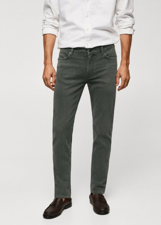 Mango Jeans Patrick slim fit Ultra Soft Touch - Verde medio