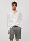 Mango Camisa regular fit 100% lino - Blanco