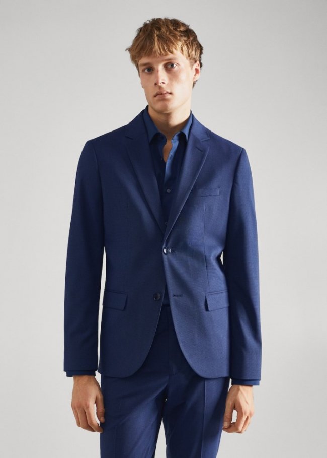 Mango Americana traje super slim fit - Azul tinta