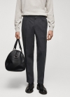 Mango Pantalón slim fit algodón - Gris oscuro vigoré