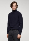 Mango Jersey punto cuello alto - Azul marino oscuro