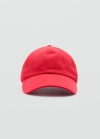 Mango Gorra mensaje bordado - Rojo
