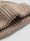 Mango Gorro algodón punto canalé - Beige