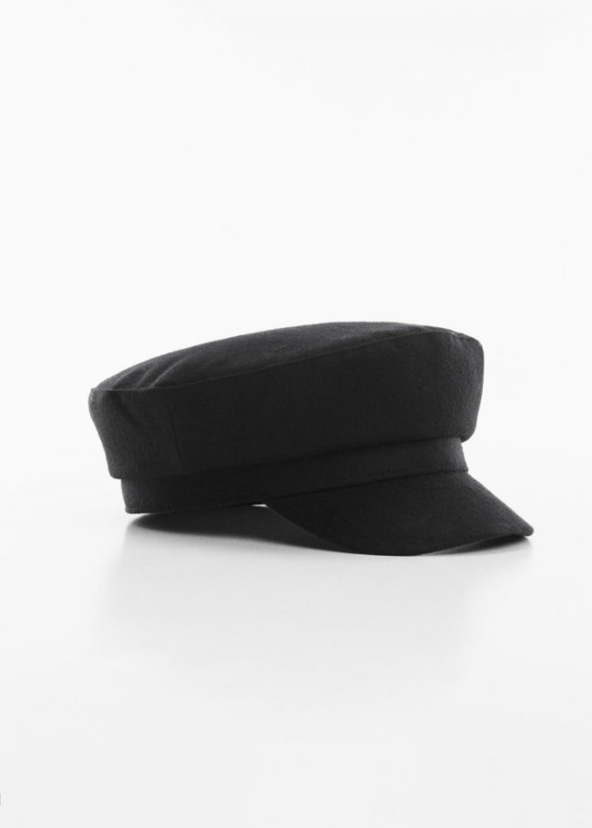 Mango Gorra baker lana - Negro