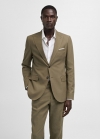 Mango Americana traje slim fit mezcla tencel - Khaki