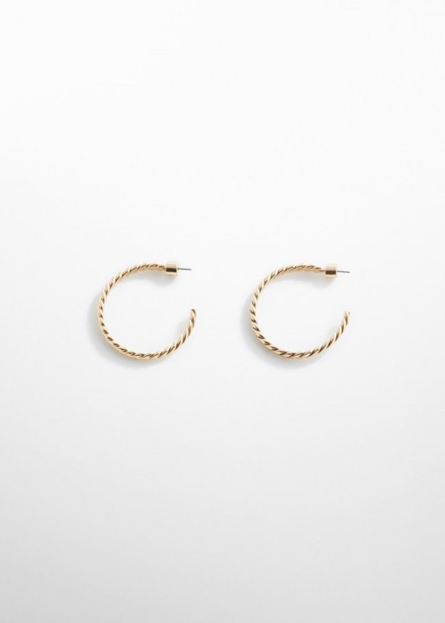 Mango Pendientes aros trenzados - Oro