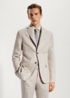 Mango Americana traje 100% lino - Beige