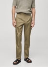 Mango Pantalon slim fit lyocell - Khaki