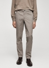 Mango Pantalón slim fit algodón micro pata de gallo - Gris medio