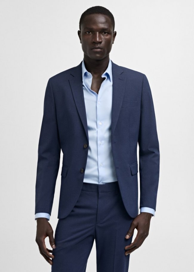 Mango Americana traje París super slim fit - Azul tinta