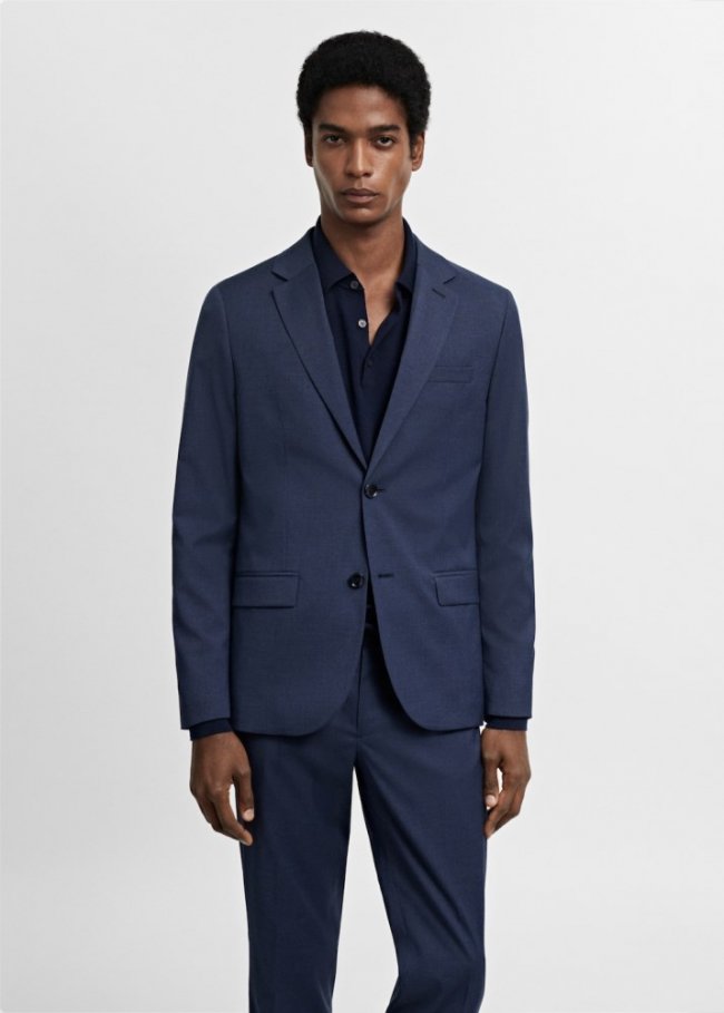 Mango Americana traje París super slim fit - Azul tinta