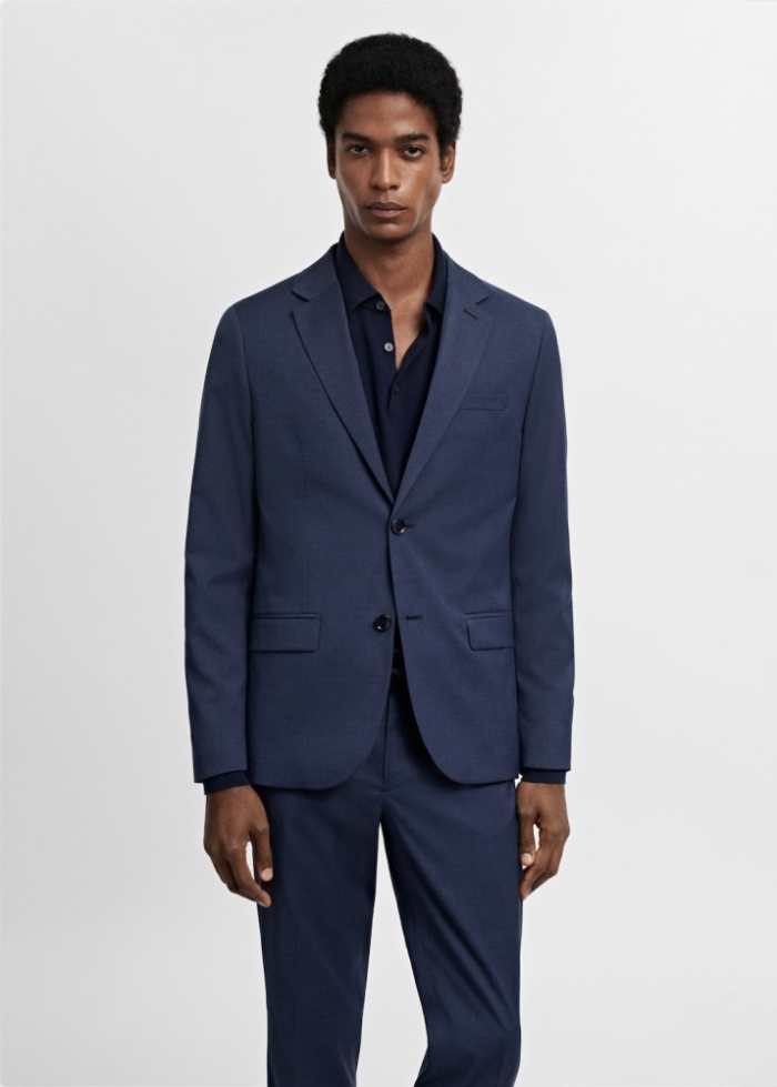 Mango Americana traje París super slim fit - Azul tinta