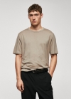 Mango Camiseta básica mercerizada lightweight - Beige