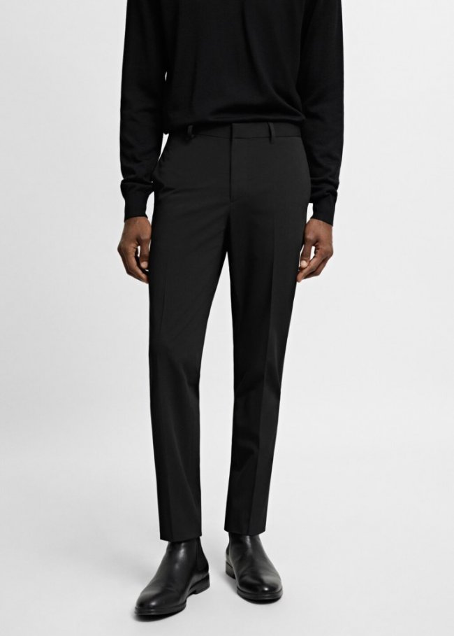 Mango Pantalón traje París super slim fit - Negro