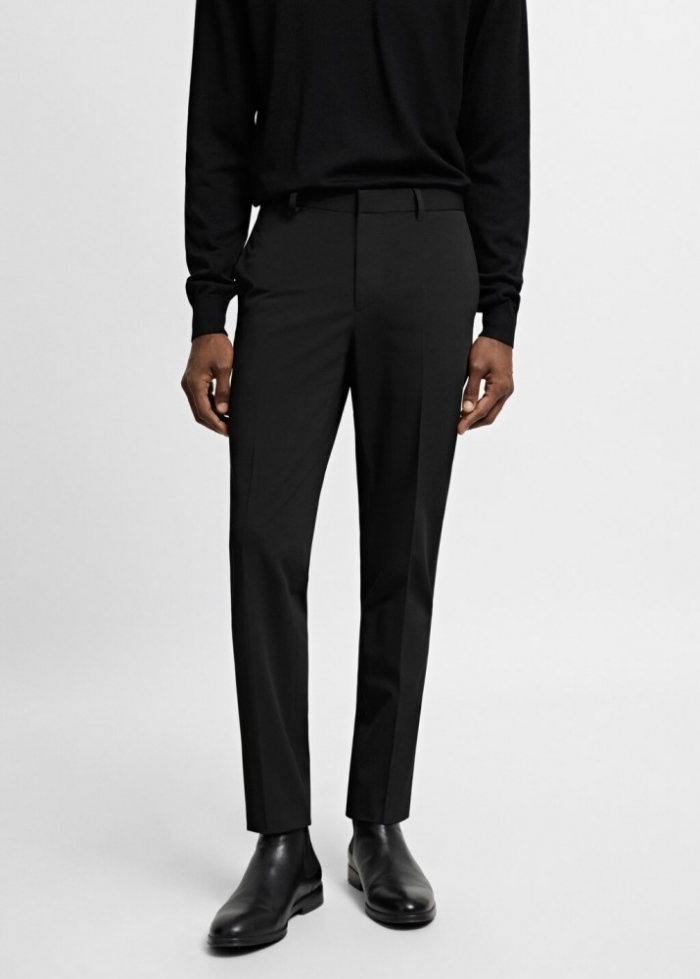 Mango Pantalón traje París super slim fit - Negro