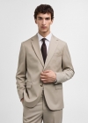 Mango Americana traje slim fit 100% lana virgen - Beige