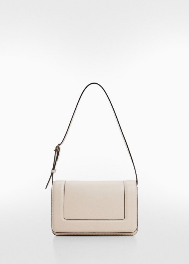 Mango Bolso bandolera solapa - Blanco roto