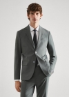 Mango Americana traje lana slim fit - Verde
