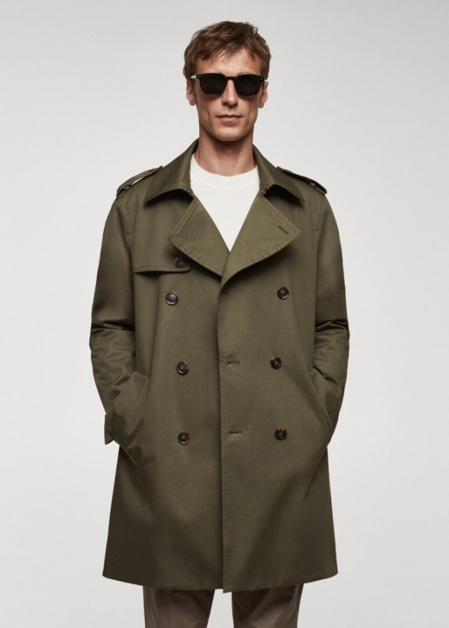 Mango Gabardina clásica water repellent - Khaki