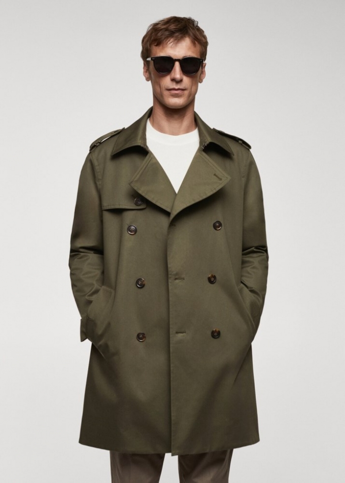 Mango Gabardina clásica water repellent - Khaki