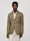 Mango Americana slim fit algodón - Khaki