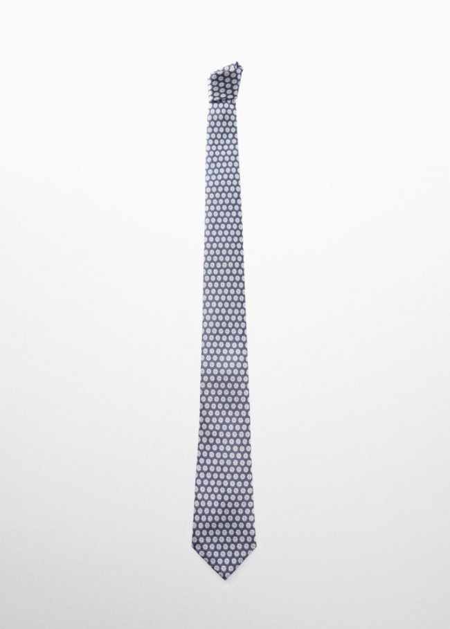 Mango Corbata estampado geométrico - Azul marino oscuro