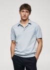 Mango Polo punto fino - Azul celeste