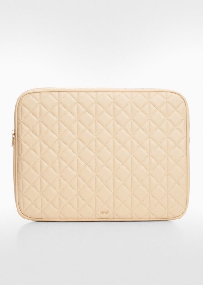 Mango Funda portátil acolchada - Blanco roto
