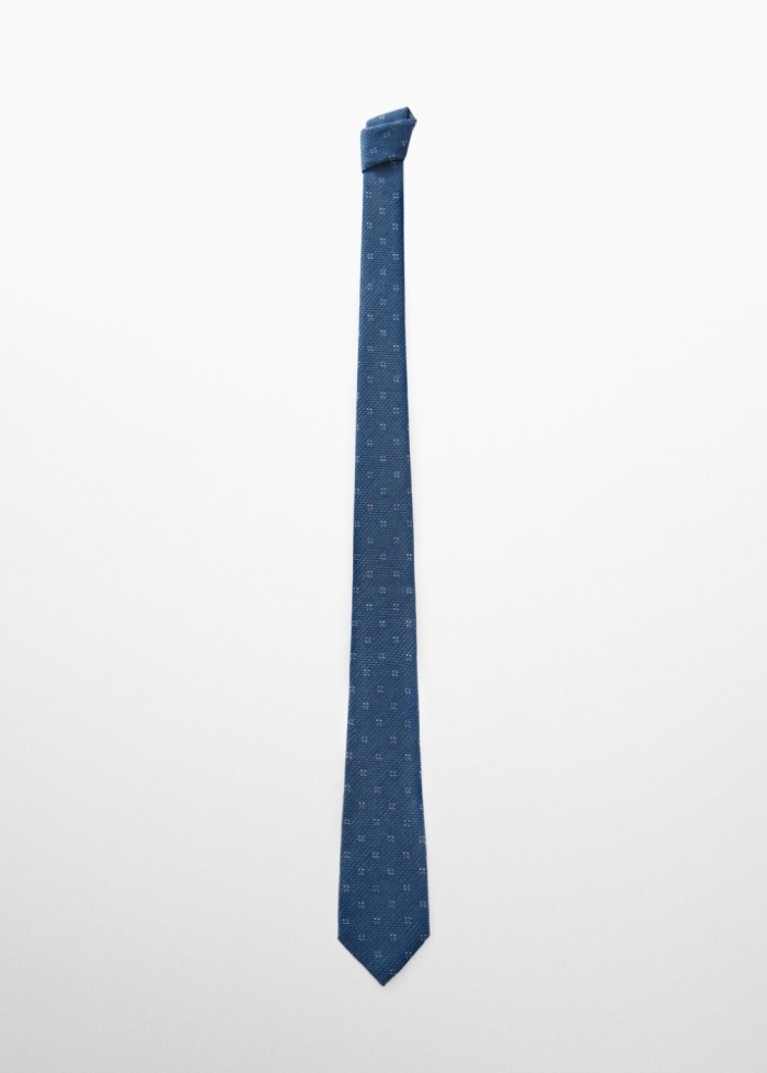 Mango Corbata 100% seda de mora estructura - Azul marino oscuro