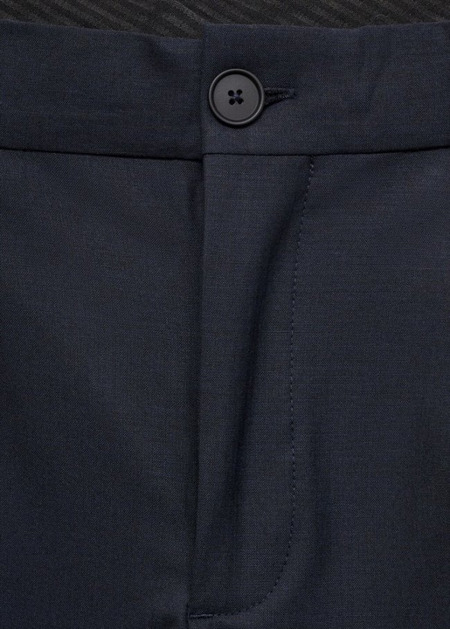 Mango Pantalón traje algodón - Azul marino