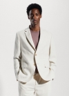 Mango Americana slim fit 100% lino - Arena