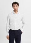 Mango Camisa traje slim fit twill microestampado - Blanco