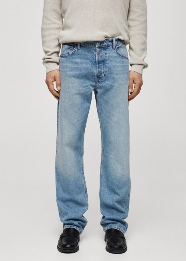 Mango Jeans relaxed fit lavado medio - Azul medio vintage
