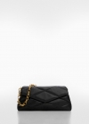 Mango Bolso acolchado asa cadena - Negro
