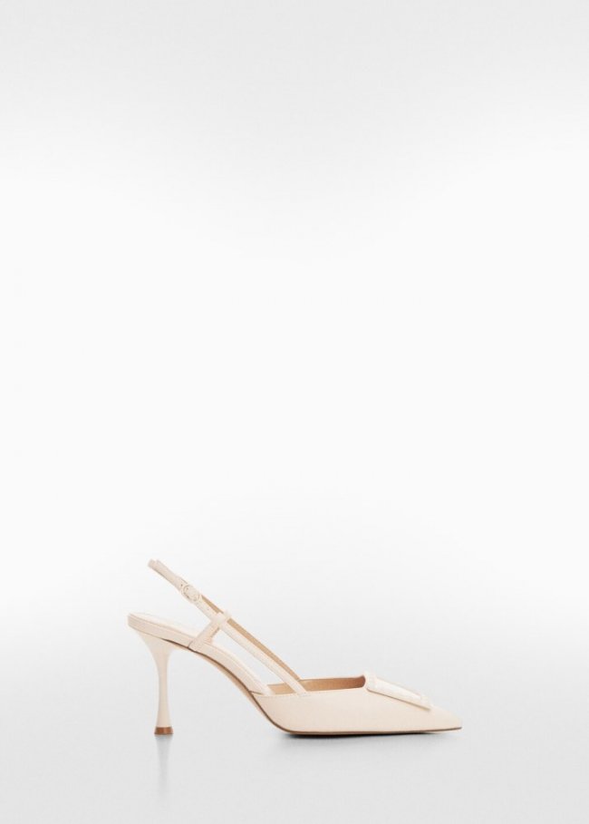 Mango Zapato tacón destalonado - Crudo