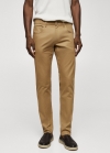 Mango Pantalón tejanero slim fit sarga - Marrón