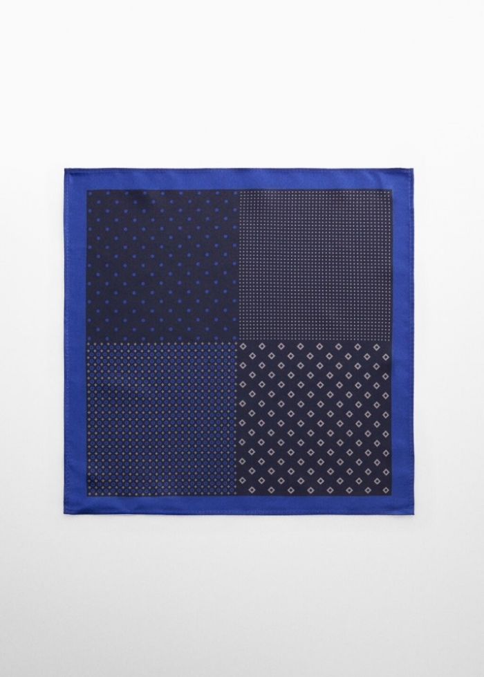 Mango Pañuelo de bolsillo estampado - Azul marino