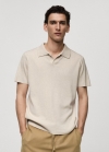 Mango Polo punto algodón textura - Arena